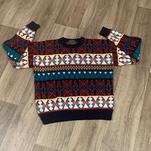 Vtg Multicolor Patterned Men's Sweater